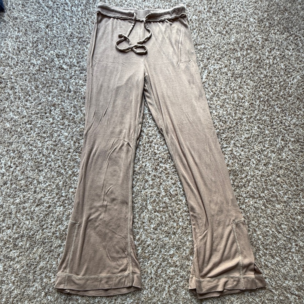 Urban Outfitters Tan Flared Pants Women's Out From Under tan size xs Cozy Chic